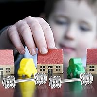 Vista 7 de Veemoon Equipo de gimnasio en miniatura para casa de muñecas, 5 piezas 1: 12 mini mancuernas modelo casa de muñecas, suministros de pesas