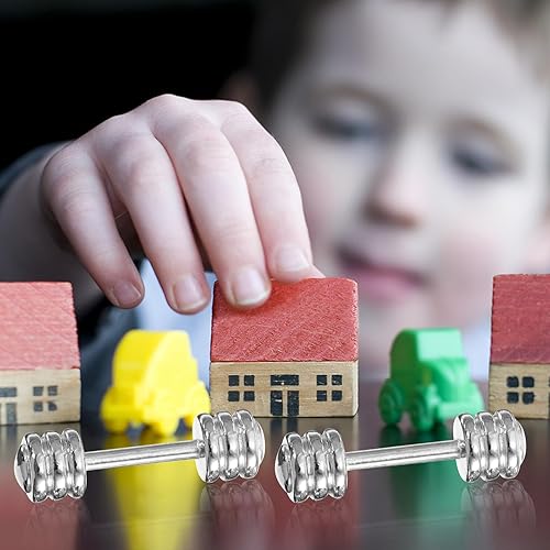 Miniatura 7 de Veemoon Accesorios para casa de muñecas en miniatura, 5 piezas 1 12, modelo de mini mancuernas modelo de equipo deportivo en miniatura, decoración