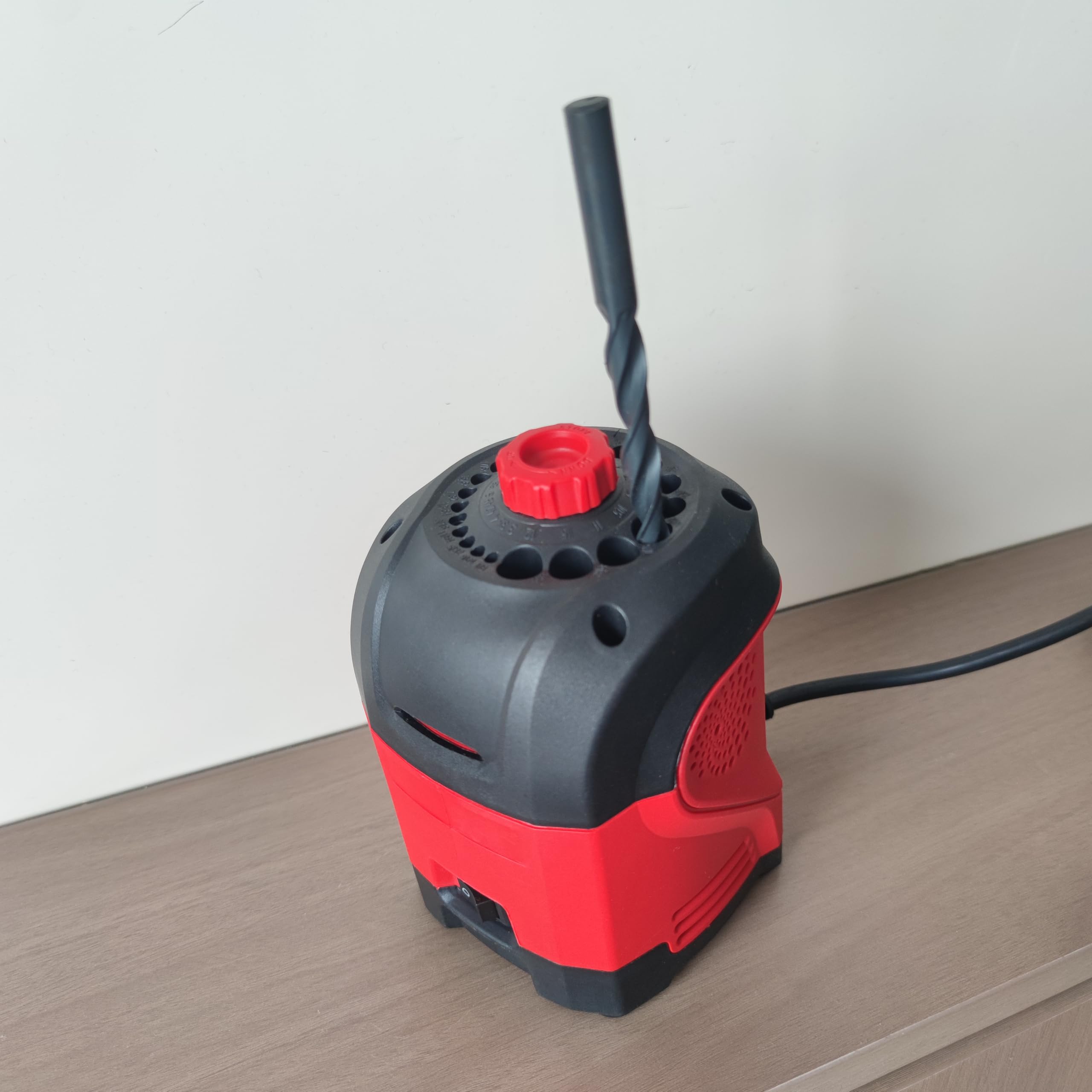 Afilador de brocas eléctrico de 95 W para brocas de 3 mm a 12 mm, afilado de 118° con taladro eléctrico