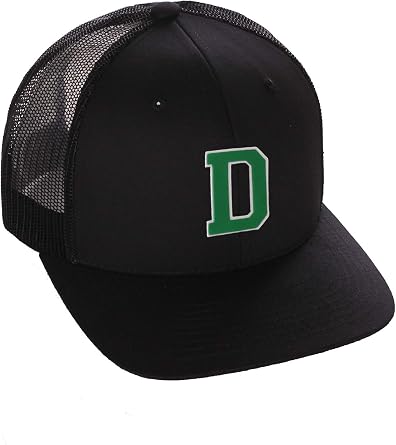 Structured Trucker Mesh Hat Custom Colors Letter D Initial Baseball Mid Profile