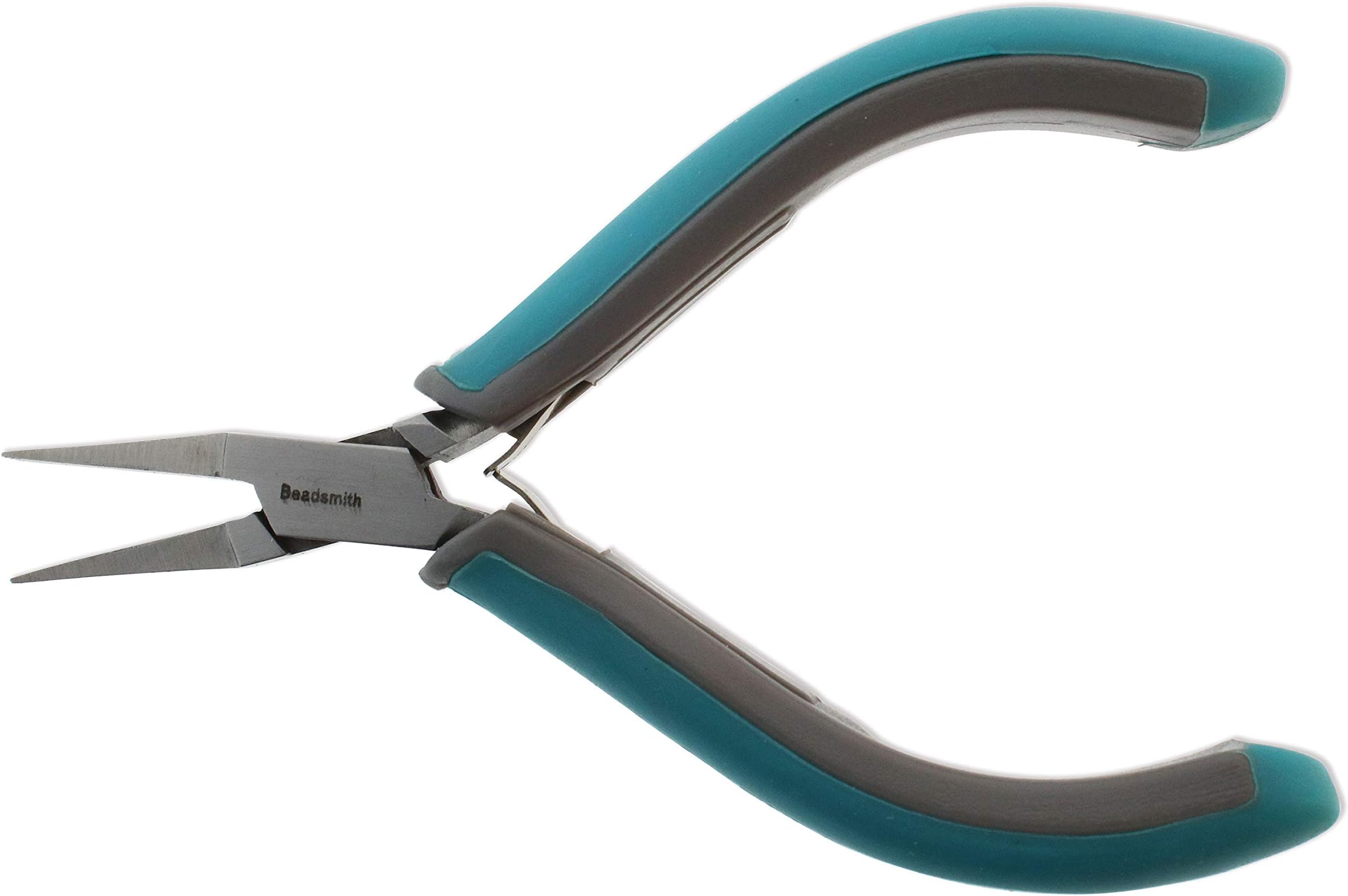 Simply Modern Flat Nose Pliers, 4.5 inches (114mm) with polished steel head, PVC grip handles and double-leaf springs, tool for jewelry making