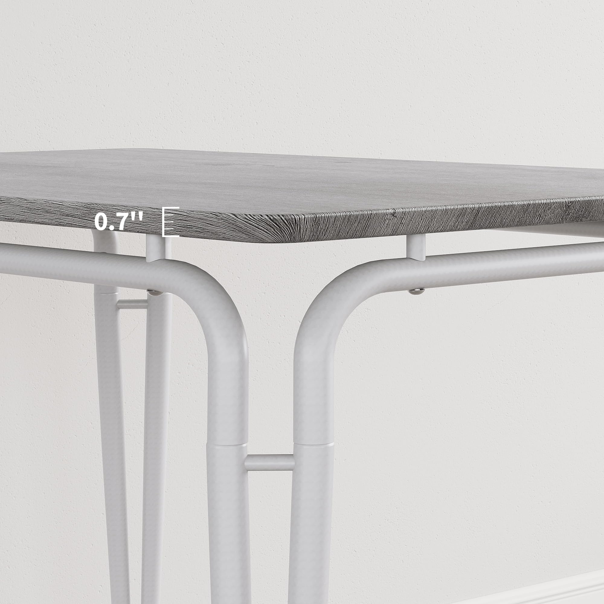 3-Teilige Essgruppe Für 2 Personen, Kleiner Esstisch Mit 2 Stühlen Sitzgruppe, Quadratischer Küchentisch Mit Metallgestell Esszimmergruppe, Für Küche, Wohnzimmer, Apartment, Waschgrau