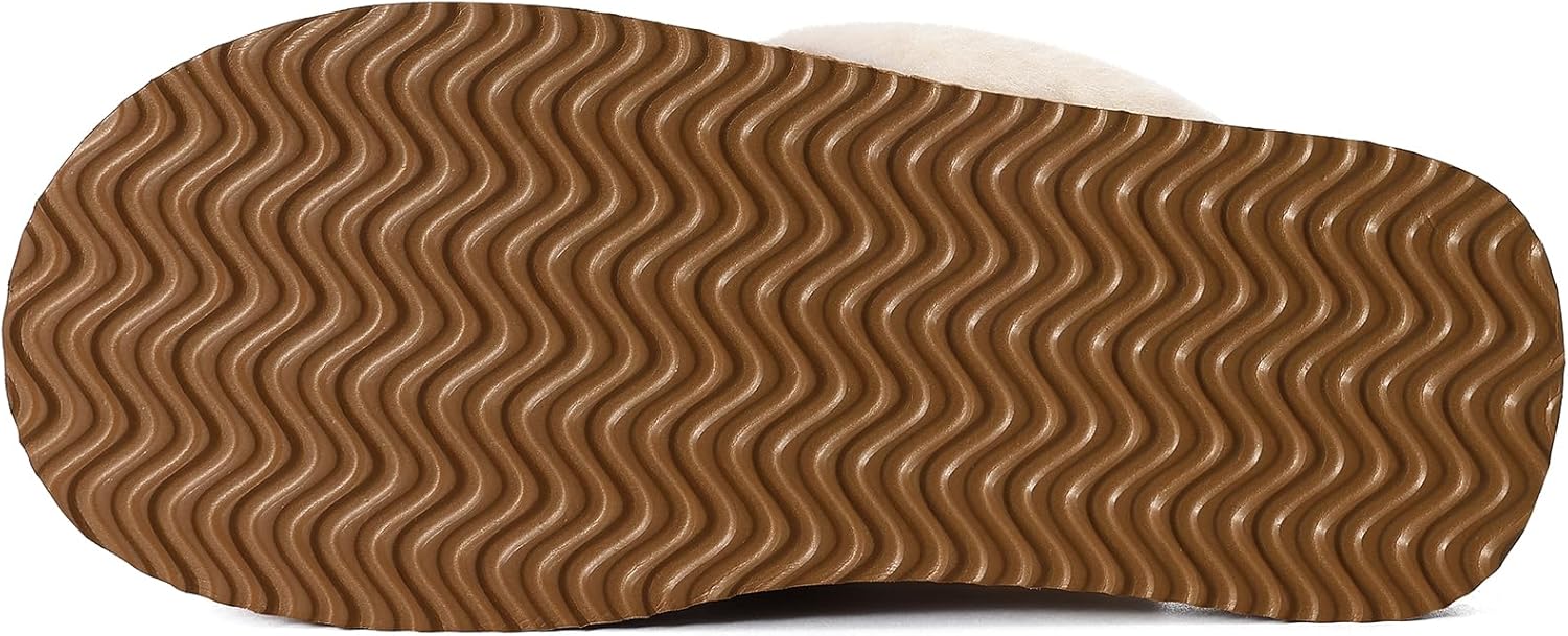 Litfun Women's Fuzzy Memory Foam Slippers Fluffy Winter House Shoes Indoor and Outdoor, Brown 9-10 - Image 6