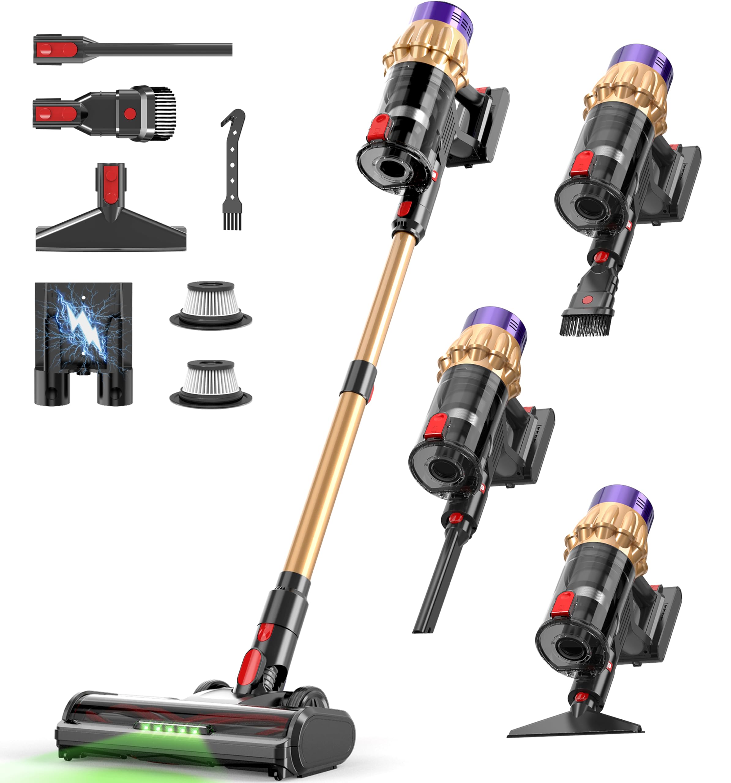 Photo 1 of ***HAS DAMAGED BATTERY**** Cordless Vacuum Cleaner 55KPA Suction 65 Minute Runtime with Touch Screen and Self Standing for Carpets Hard Floors and Pet Hair