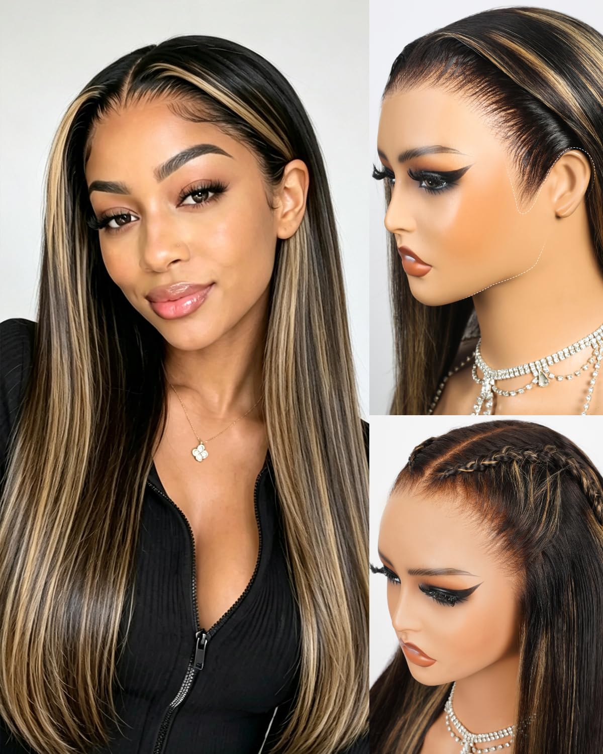 Arabella 13x6 Ombre Balayage 15A Straight Glueless Wigs Human Hair 20 inch Balayage 20 Inch