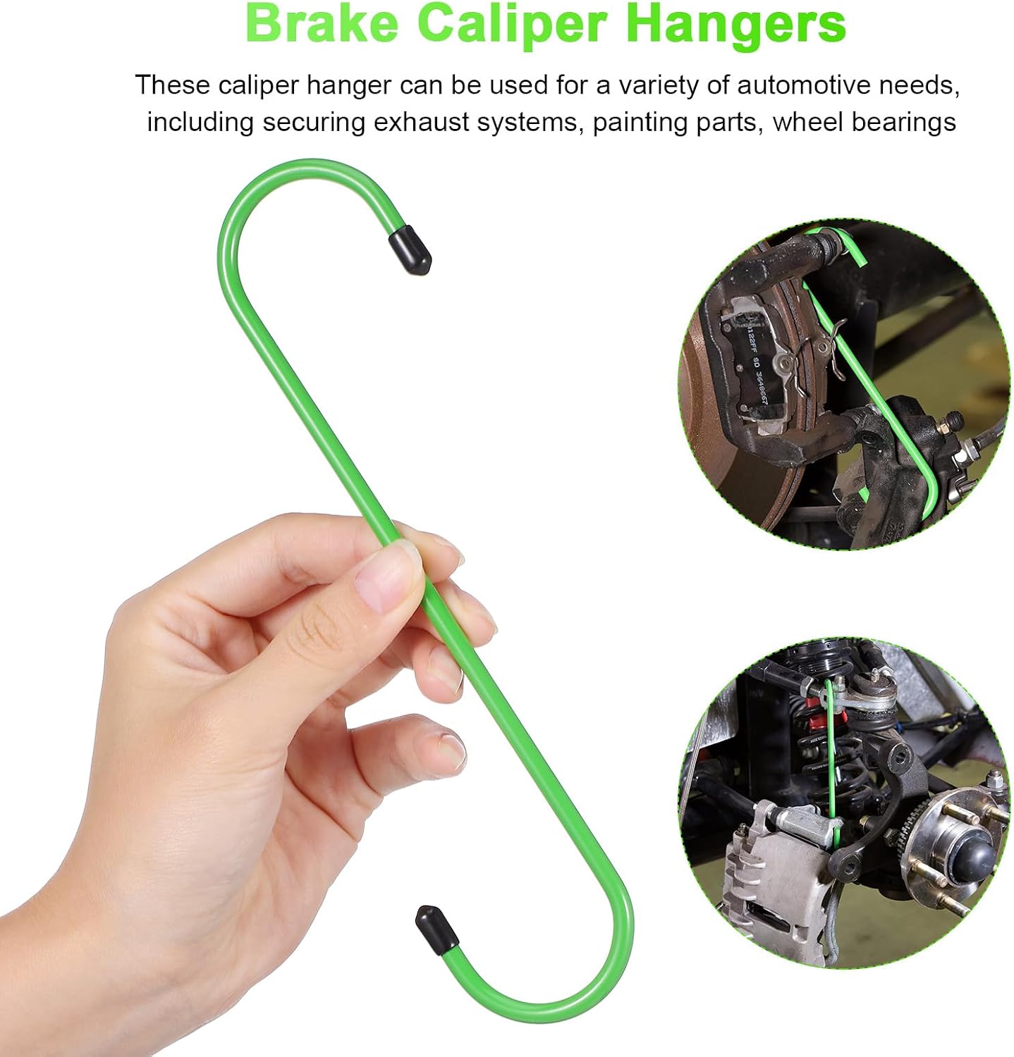 ULTECHNOVO 4pcs Caliper Hanger Hooks Brake Caliper Tool with Rubber Tips for Easy Use Stability Compatible with Cars Suvs and Trucks for Automotive Maintenance