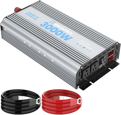Inversor de corriente de 3000 vatios, CC 12 V a CA 110 V 120 V, convertidor de onda sinusoidal modificada para automóvil, inversor de energía de