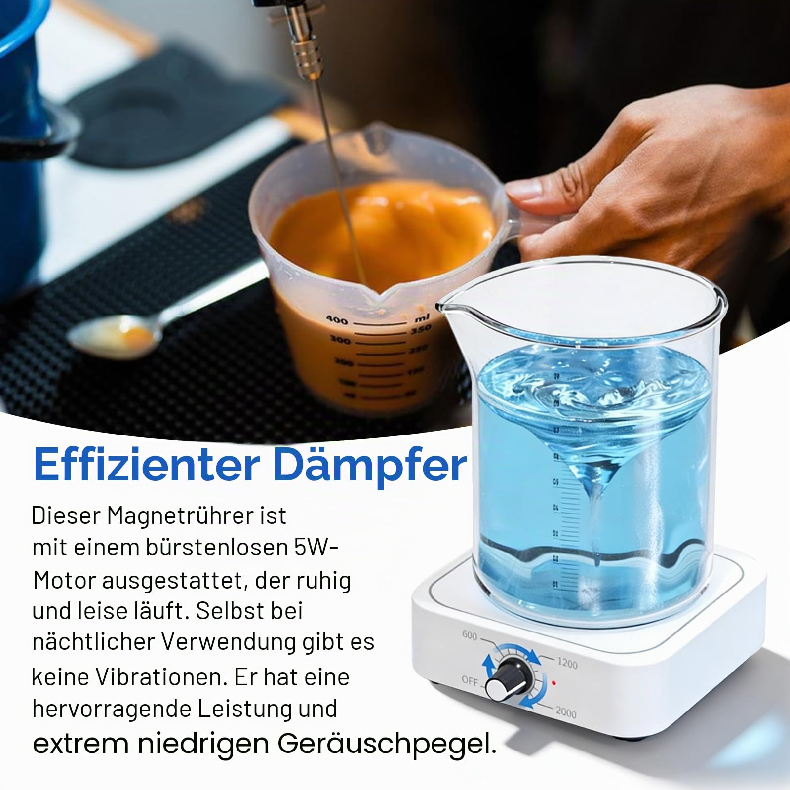 Magnetrührer, Magnet Rührer, Magnetic Stirrer, Magnetischer Mischer, Magnetrührer Mit Heizplatte, Magnetrührstäbchen Max Rührleistung 1500 Ml USB-Betriebener Für Labor Und Heimbrauen