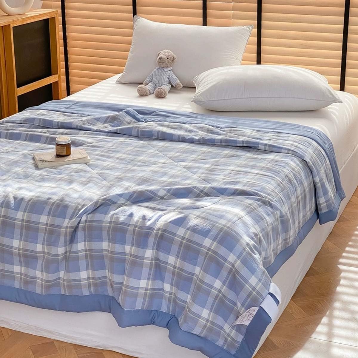 Floral Summer Quilt Queen Size, Green Bedspread Coverlet 180*220/200*230cm Summer Quilts Microfiber Lightweight Bedspreads White Soft Reversible Bed Cover Sets For All Season(G,180*220cm)