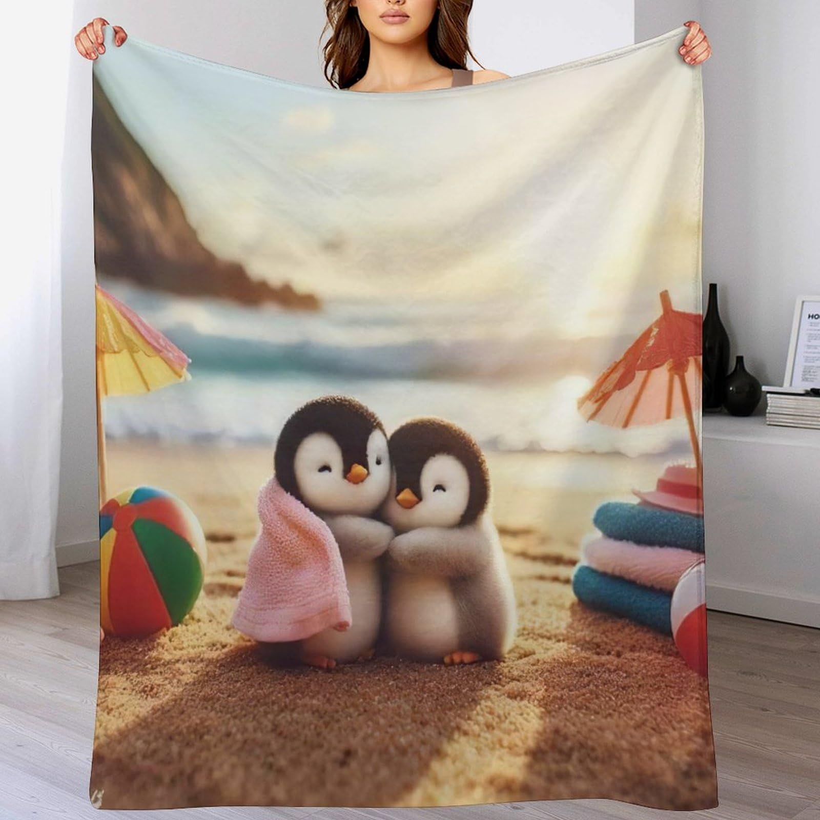 Couverture pingouin douce, le cadeau idéal pour enfants et adultes