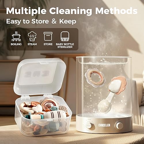 Miniatura 6 de Evoceler Juguetes de dentición para bebés de 0 a 6 meses (30 súper suave, 50 suave, 70 regular), 10 juguetes agitadores, mordedores de silicona de