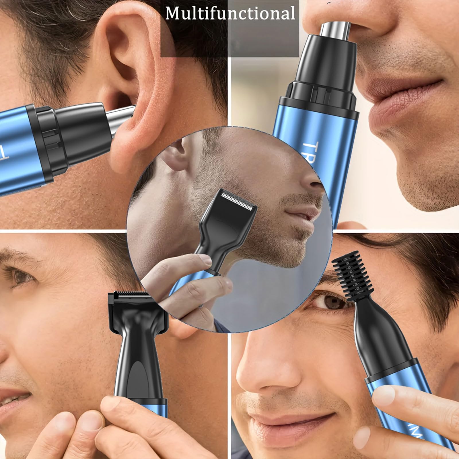 Rasoio per capelli naso Strumento da barba elettrico 4 in 1 Dispositivo per la toelettatura Rasoi elettrici Strumento per la toelettatura ricaricabile USB Dispositivo portatile
