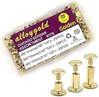 Vista 16 de 90 Juego de Tornillos de Cobre Chicago para Cuero, Juego Variado, 6 Tamaños de Remaches de Tornillo para Cuero para Artesanía de Cuero DIY