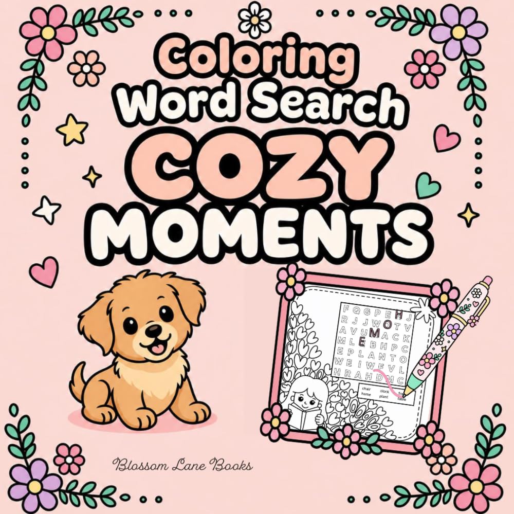 Cozy Moments Colorable Word Search: Bold & Easy Find-and-Color Puzzles for Relaxing Fun