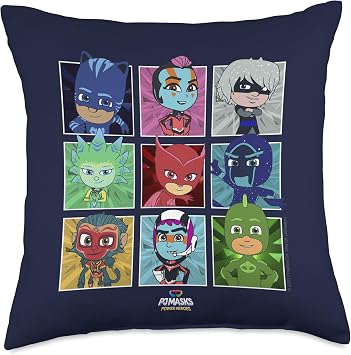 PJ Masks Power Heroes Epic Characters Group Shot Panel Logo Throw Pillow