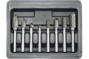 8-Piece Carbide Burr Toolkit with 1/4'' Shank