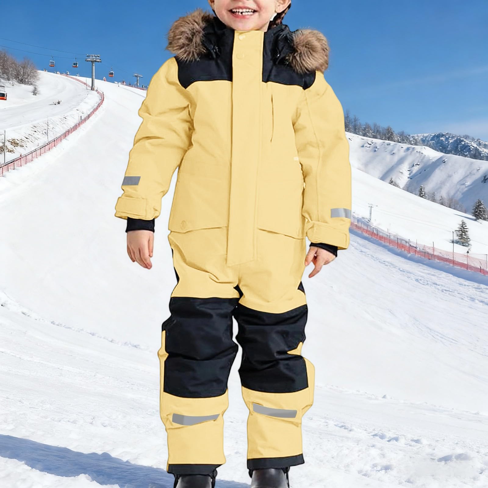 Traje de esquí resistente y aislado para niños más grandes, resistente al viento para todo tipo de clima, con forro térmico para frío extremo y aventuras al aire libre invernales.