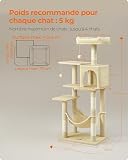 Feandrea Cat Tree Tower, 137.7 cm Multi-Level Plush Cat Condo - 6