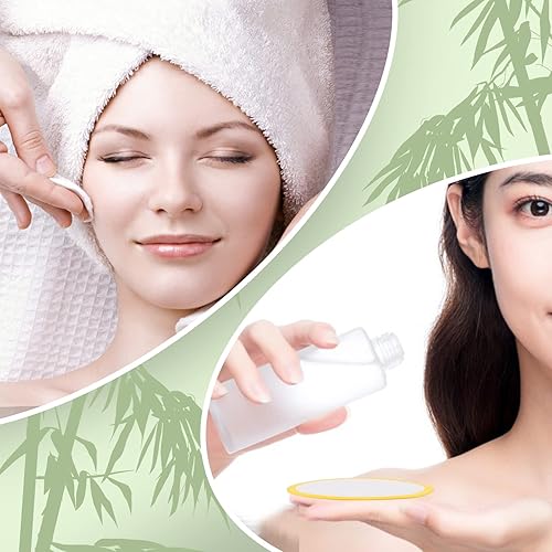 Miniatura 5 de XSEINO Almohadillas desmaquillantes reutilizables (paquete de 40) con material de fibra de bambú natural lavable, almohadilla de algodón de bambú