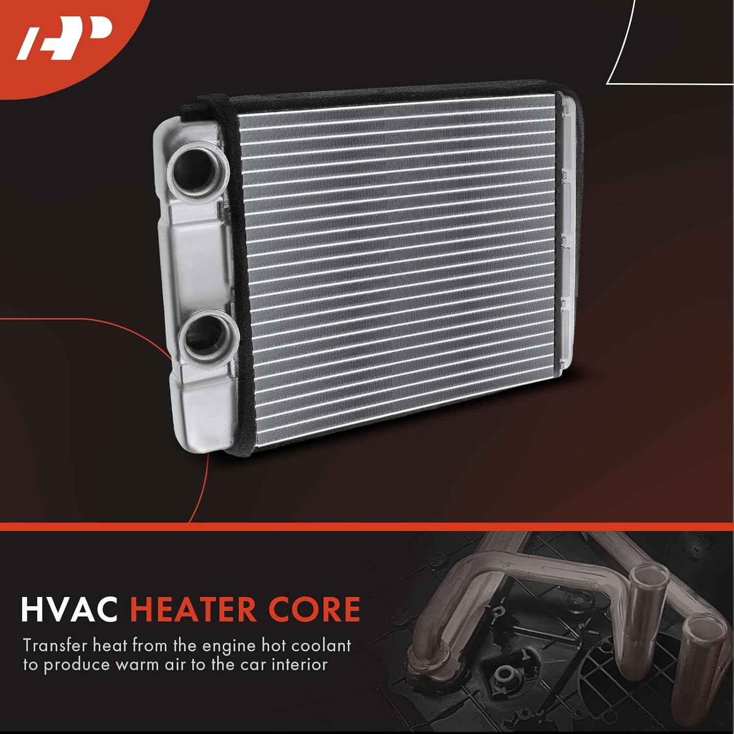 A-Premium Rear HVAC Heater Core Compatible with Chrysler Town & Country Voyager & Dodge Caravan Grand Caravan 2006-2007 & Jeep Commander 2006-2010, 2.4L 3.3L 3.7L 3.8L 4.7L 5.7L, Replace# 5183148AC