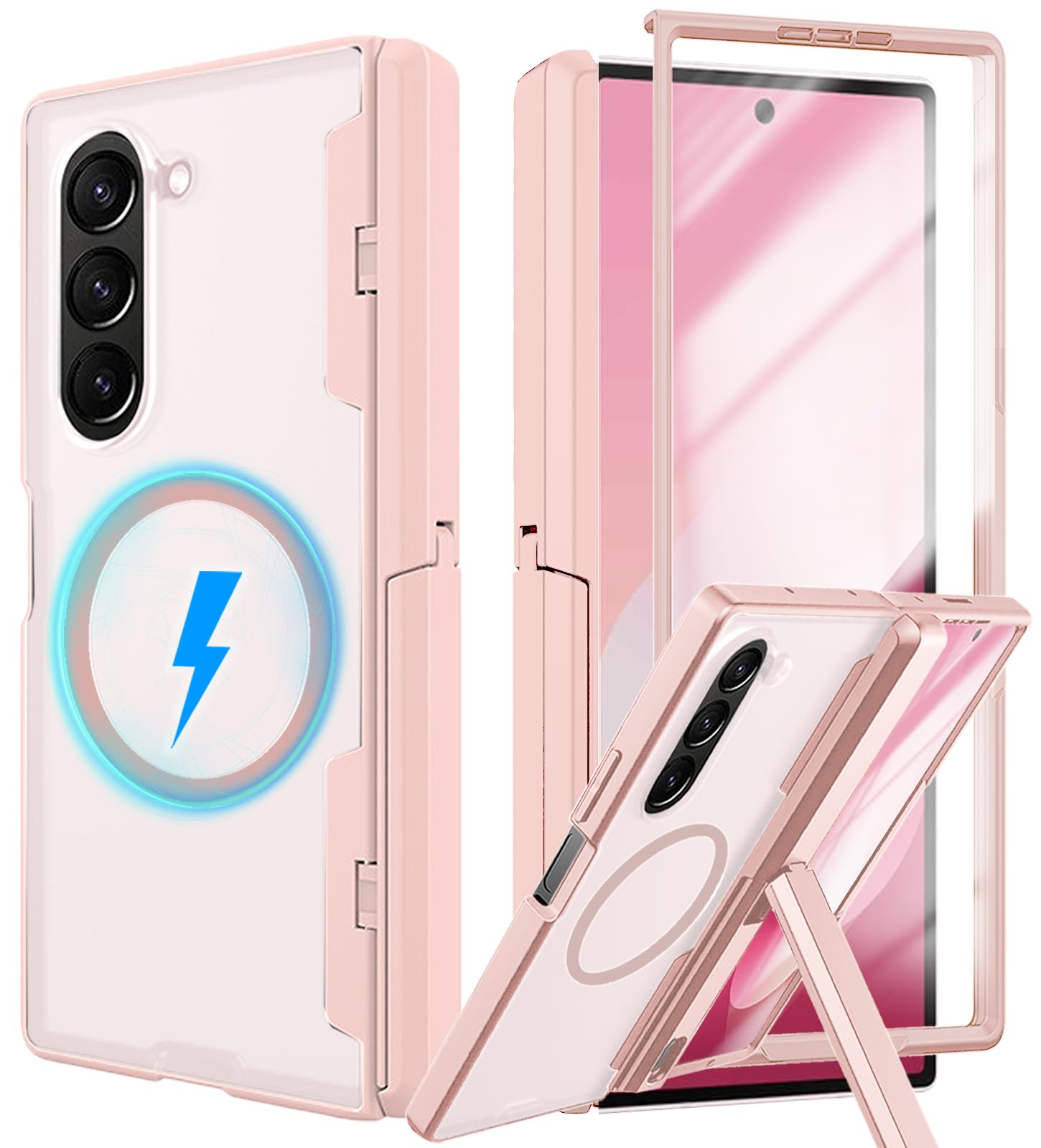 YQODSZ for Samsung Galaxy Z Fold 6 Magnetic Case, [Compatible with Magsafe] Fold6 Phone Case with Hinge Protection Screen Protector Scratch-Resistant
