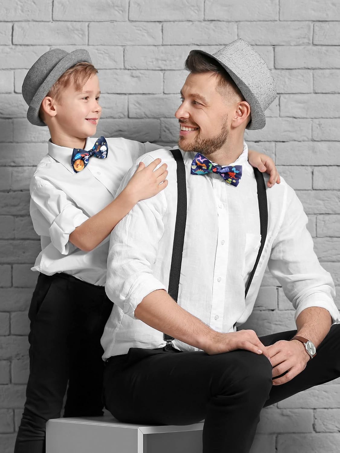 Newcotte 3 Pcs Boy's Bow Ties for Kids Toddler Child Cute Adjustable Costume Pre Tied Bowties for Kids Wedding Birthday Party
