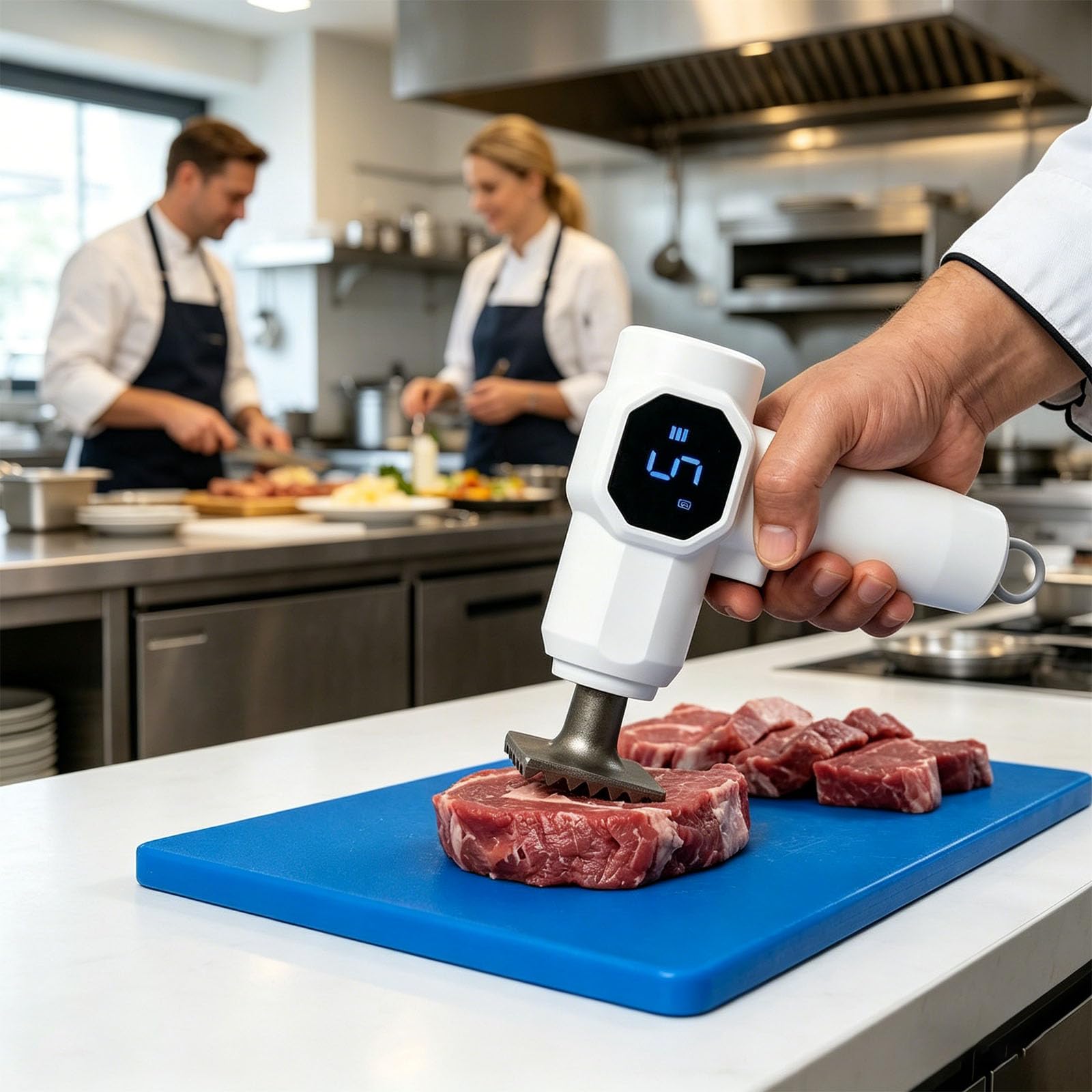 Générique Attendrisseur de Viande de Cuisine Professionnel avec Corps en ABS sans Danger pour Les Aliments et Marteau en Acier Robuste de Viande électrique