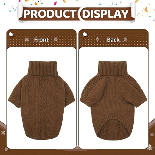 Miniatura 3 de Kuoser Suéter para perro pequeño, suéteres para perros pequeños, ropa de invierno para perros pequeños, niños y niñas, suéter de punto para perros