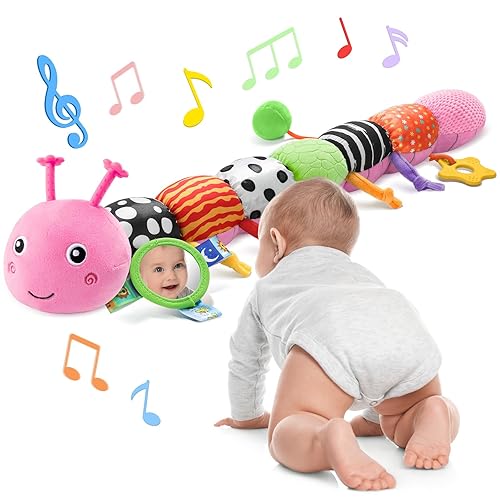 Miniatura 9 de Juguetes para Bebés de 6-12 Meses Oruga Musical Juguetes para Infantes Animales de Peluche 0-3-6 Meses Dentición Tiempo Boca Abajo Juguetes Candy