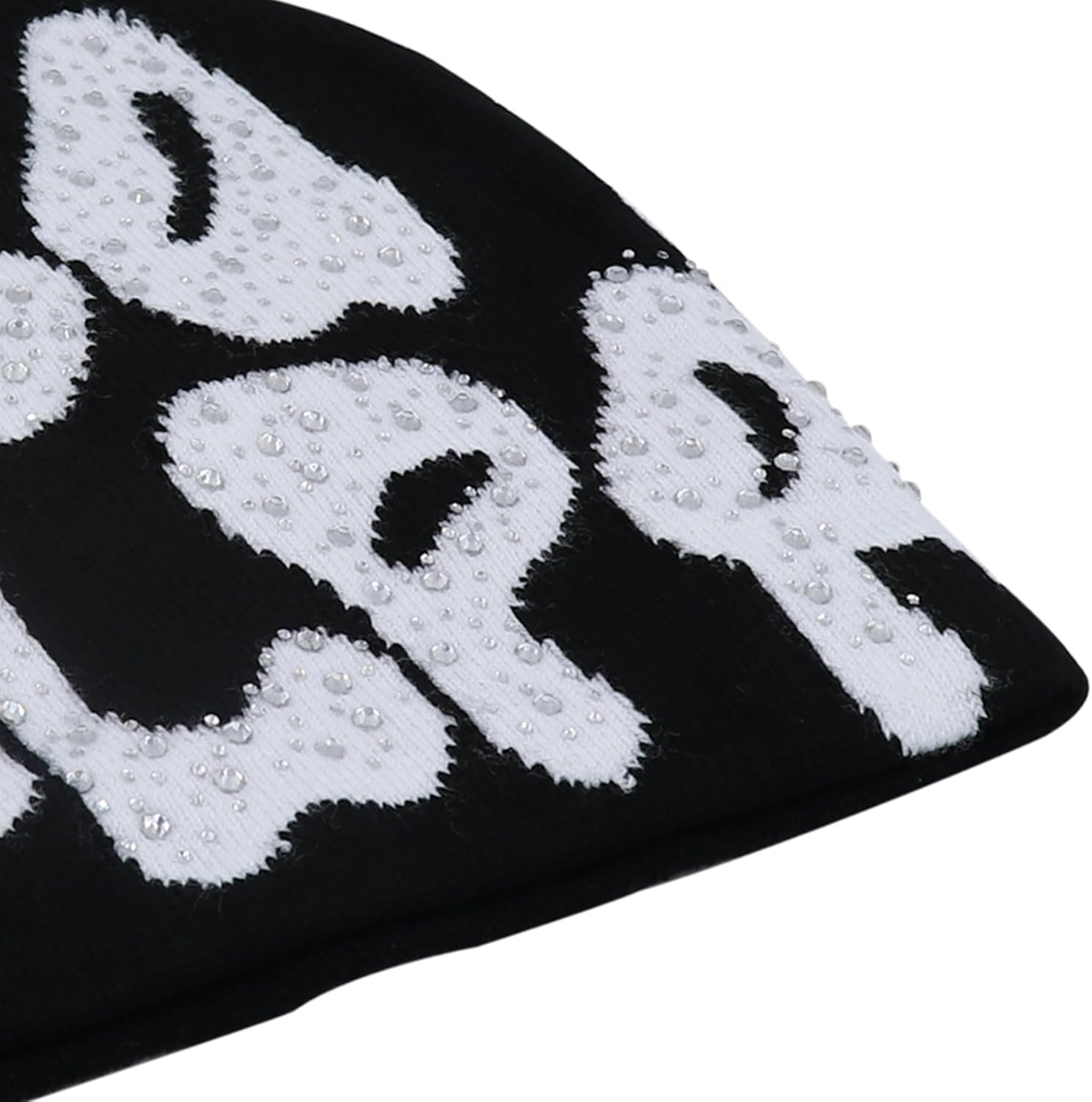 JUMISEE Men Women Letter Graphic Y2K Beanie Knitted Hats Bling Rhinestone Winter Warm Skull Cap Pullover Hat - Image 6