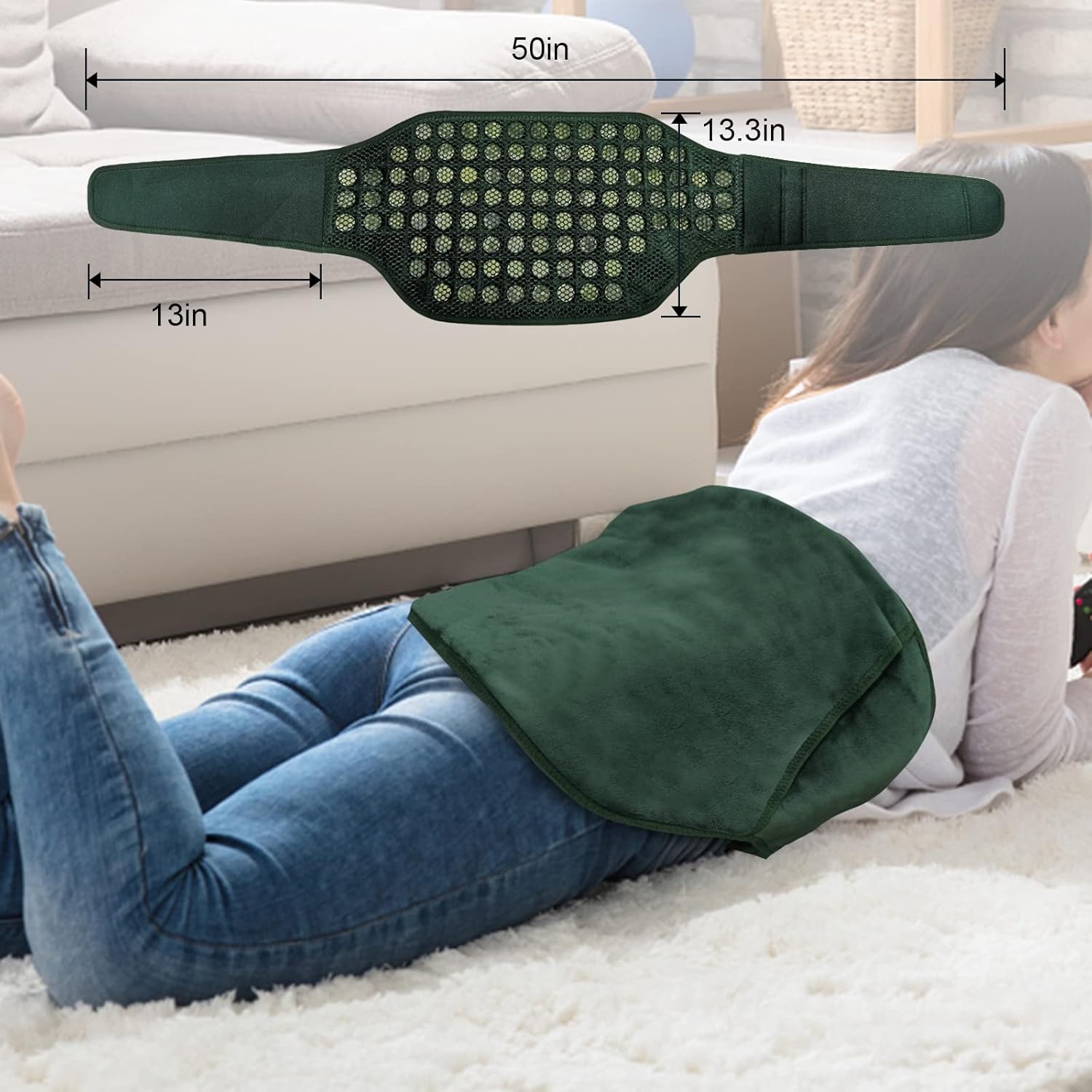 Heating Pad Gift Set of 4, Includes 18''x22'' Weighted Shoulder Heating pad + 12" x 24" Full Weighted Heating Pads for Back Pain + 12" x 24" Jade Stone Heating Pads + 19'' x 19'' Foot Warmer- GP03
