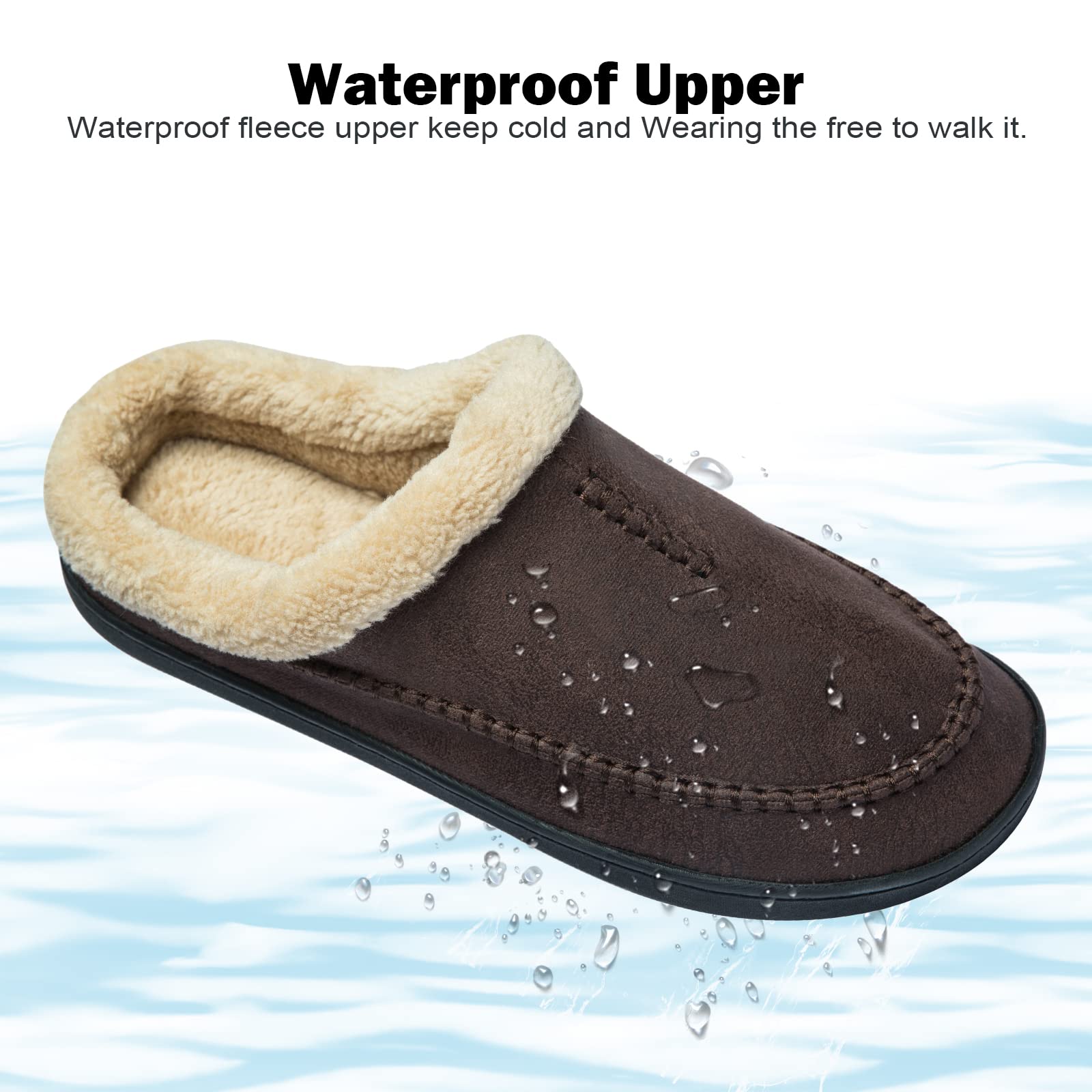 Miqieer Zapatillas de Estar por Casa Hombre Cálido Felpa Pantuflas de Memory Foam Cómodo y Antideslizante para Interior Exterior Talla 39-50 EU