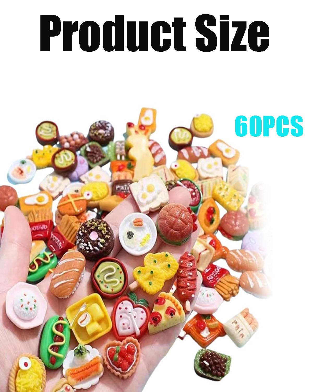 60PCS Miniature Toys, Resin Food Decorations, Random Assortment of Miniature Things, Blind Bag Style for Toy House and Miniature House Displays, Perfect for Home, Restaurant, and Shop Decor - Image 2 thumbnail