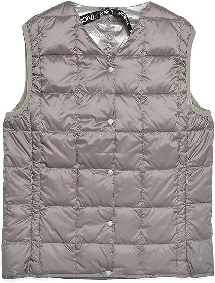 Amazon タイオン レディース V ネックボタン インナーダウンベスト グレー Taion W001 M ベスト 通販 Amazon タイオン レディース V ネックボタン インナーダウンベスト グレー Taion W001 M ベスト 通販