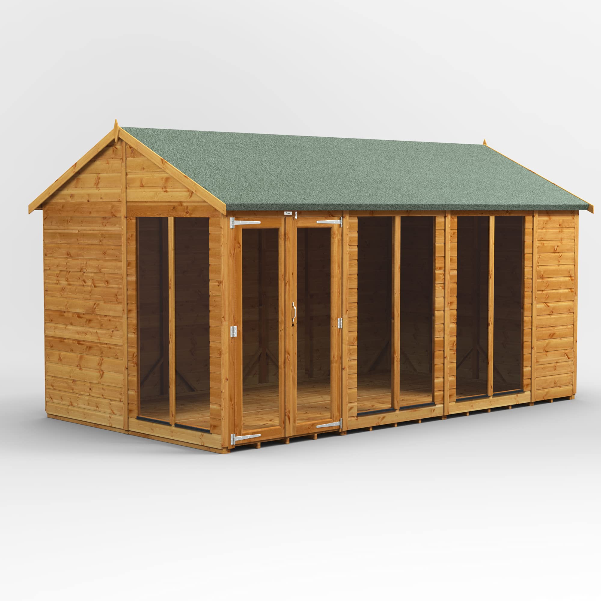 Powersheds High Grade Premium Apex Summer House Wooden Shed with Security Features, PVC Window Sills, Door & Window Flexibility, made from Extra Thick Timber — view 27