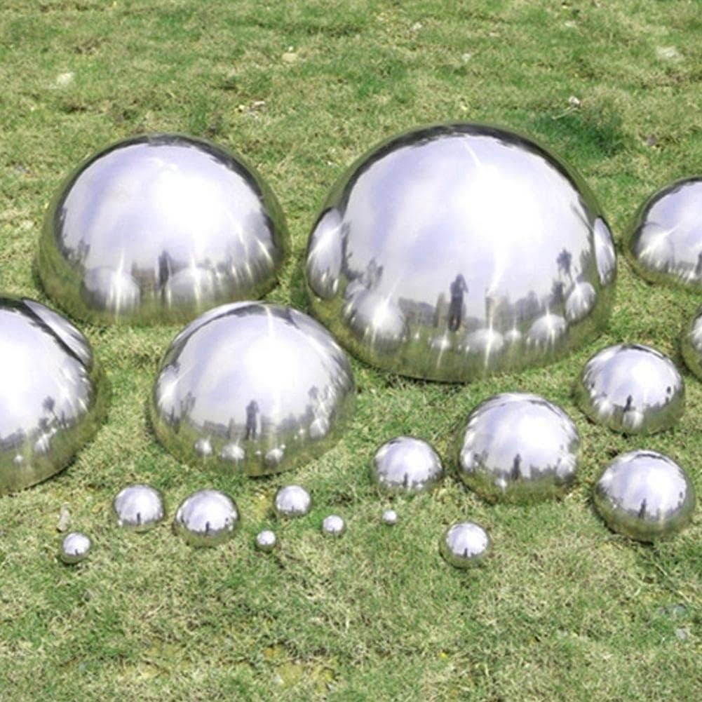 ZOENAE 6PCS Gazing Ball Garden Hemispheral Sphere Ball Mirror Polished Hollow Ball Stainless Steel Home Garden Ornament Decoration