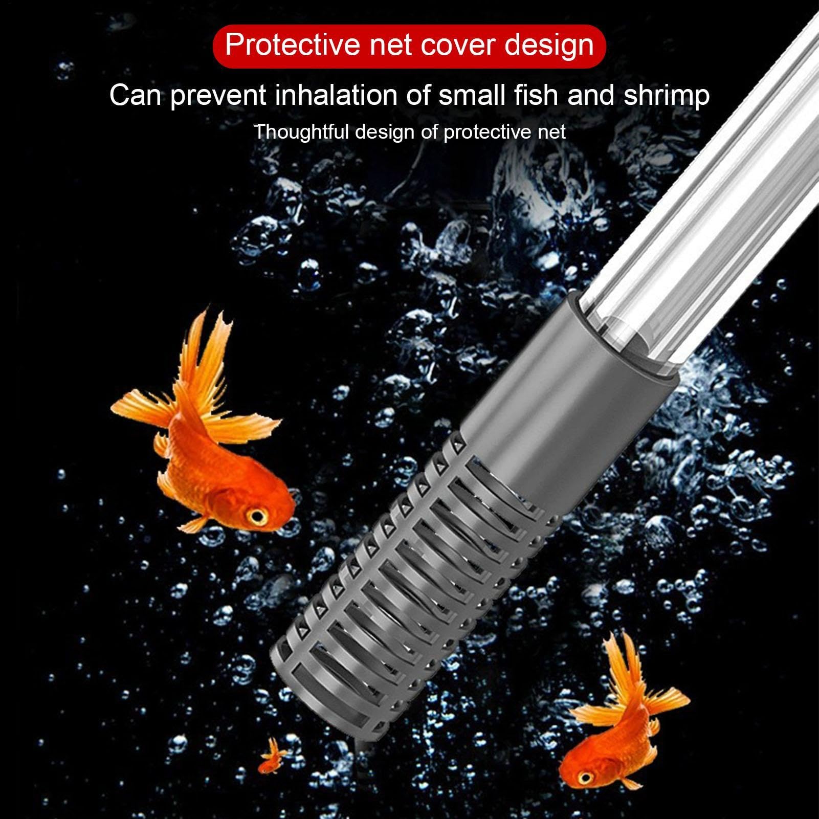 Fish Tank Vacuum - Siphon Water Changer, Aquarium Cleaning Tool with Strong Suction Flow, Easy Gravel Cleaner, Fish Turtle Tank Kit, Changing Pump Water for Saltwater Aquariums