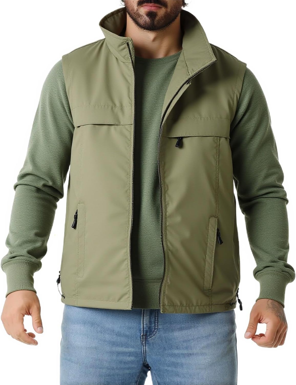 Men's Fishing Vest Utility Casual Lightweight Outdoor Vest Work Fish Photo Travel Sleeveless Jackets Vest - Image 2