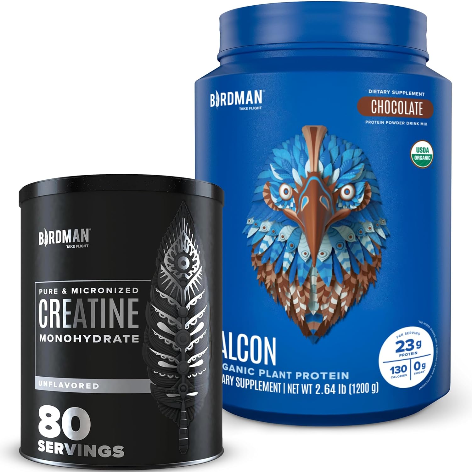 BIRDMAN Falcon Vegan Protein Powder + Micronized Creatine Monohydrate Bundle