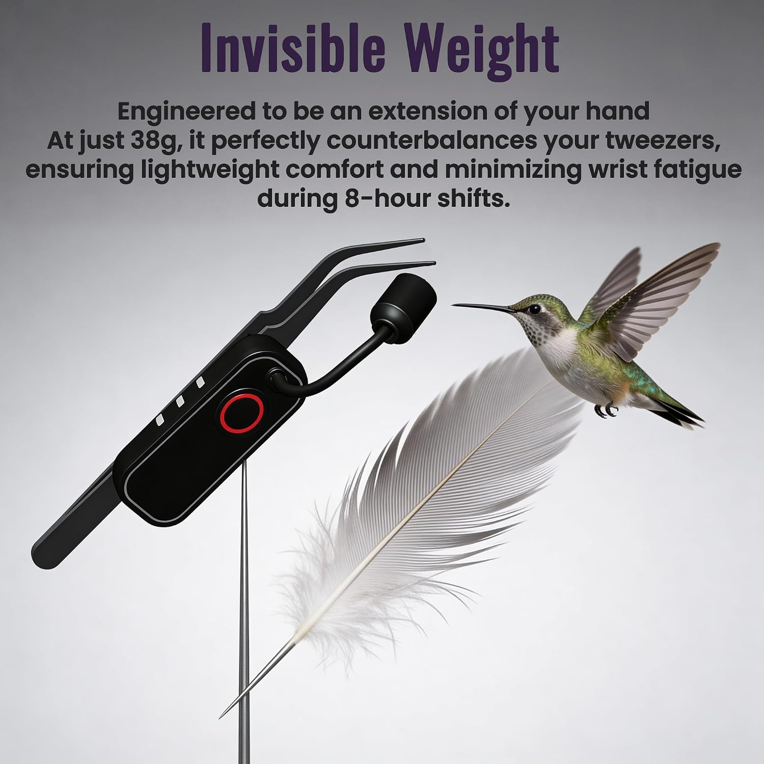 Portable Mini UV Light for Lash Extensions - 5W LED Adhesive Curing Lamp with Smart Touch Switch - Professional Handheld 38g Beam for Eyelash Extension Supplies - Compatible with Most Tweezers