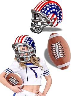 Inflatable American Helmet Football USA Rugby Blow Up Fancy Dress Set