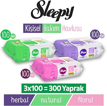 Sleepy Kişisel Bakım Havlusu Karma Paket 3x100 (300 Yaprak)