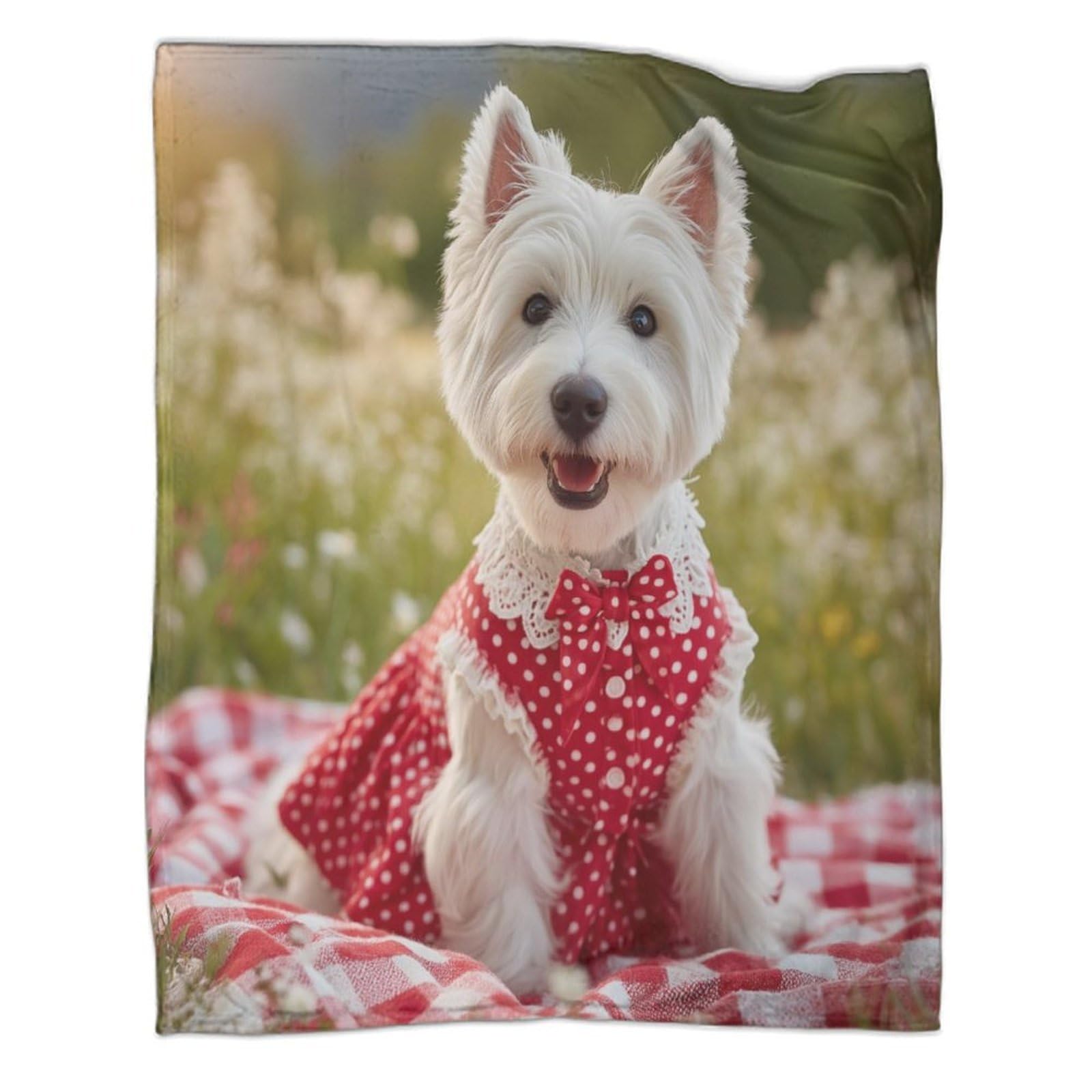 Couvre lit chaud doux et confortable Westie en flanelle premium
