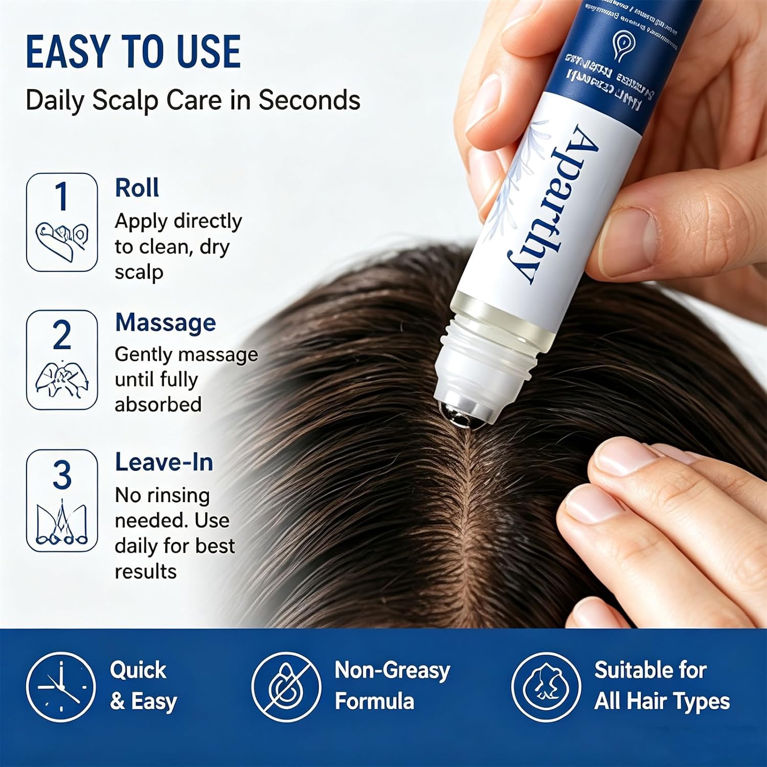 Aparthy Growth Roll On, Advanced Hair Density Roll on Serum (2Pcs)