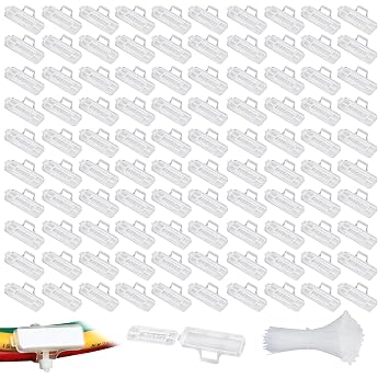 Pack of 100 Cable Labels Cable Labels Detection Box Cable Labelling Clip Transparent Waterproof Nylon Cable Ties with 100 Pieces Nylon Cable Ties Cable Marking
