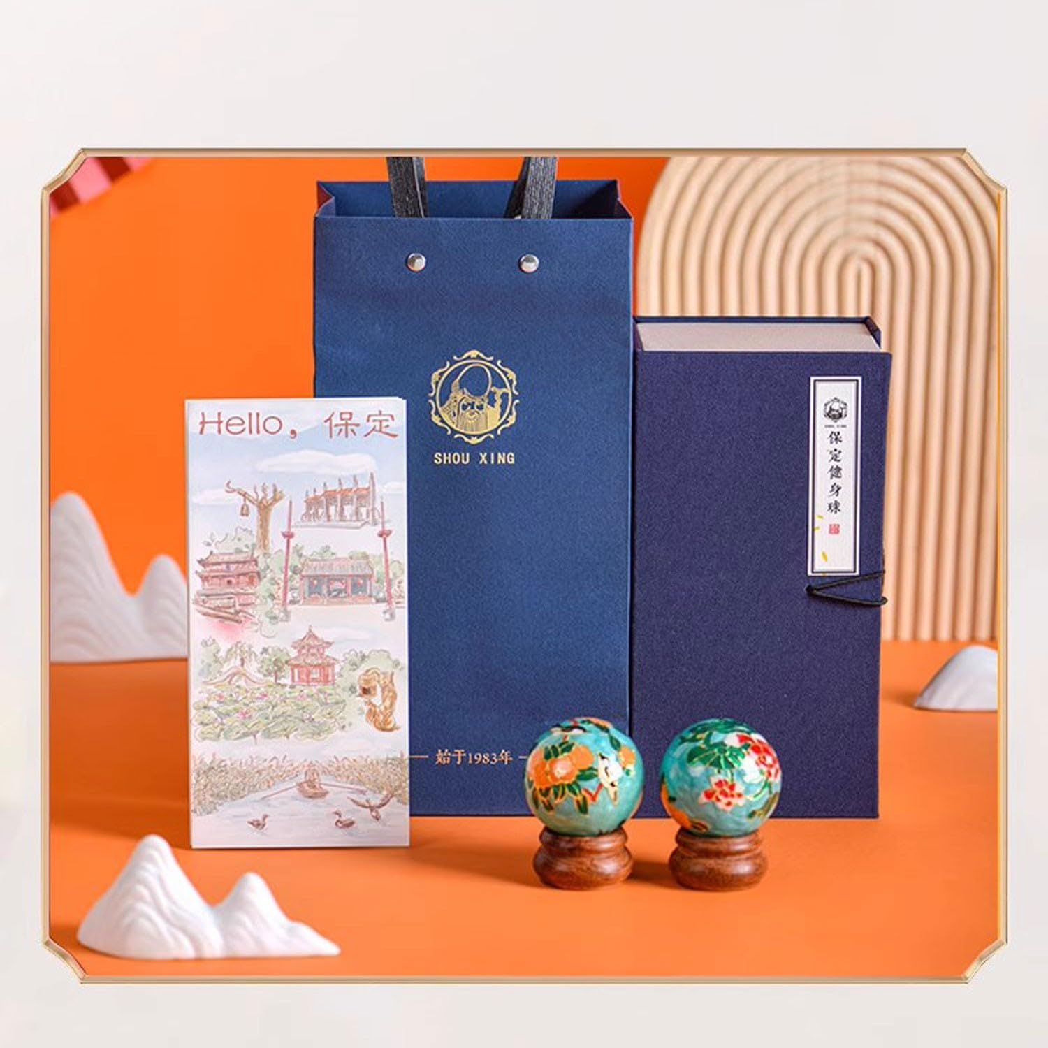 BBAUER palline massaggio pallina antistress palline cinesi Palline cinesi di Baoding Palline da massaggio per esercizi manuali con carillon regalo per genitori(Color:A,Size:)