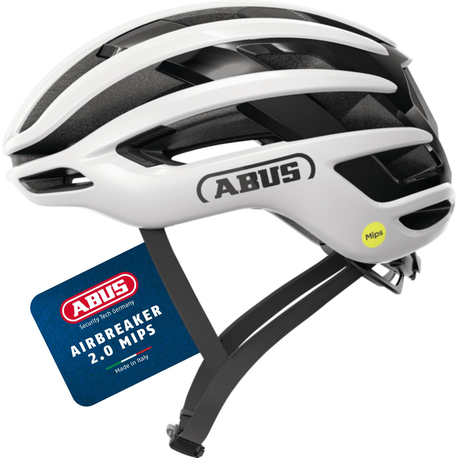 Abus AirBreaker 2.0 MIPS Helmet White Black, Size M: 54-58 cm