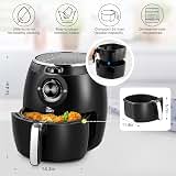 Air Fryer 5.8QT/5.5L, Uten 1700W AirFryer High-Power Electric Hot Temperature Control & Timer Knob, Non Stick Fry Basket, Dishwasher Safe, Apply to Party, Afternoon Tea, Black — image 2