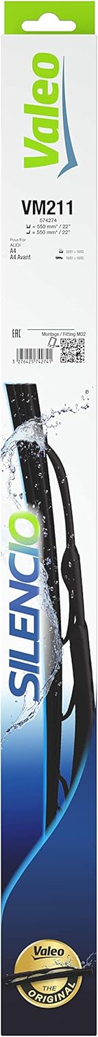 VALEO Silencio Wiper - VM211 - Kit of All-Seasons Durable and Resistant Windshield Conventional Wiper Blades 550mm/550mm - Front - Set of 2