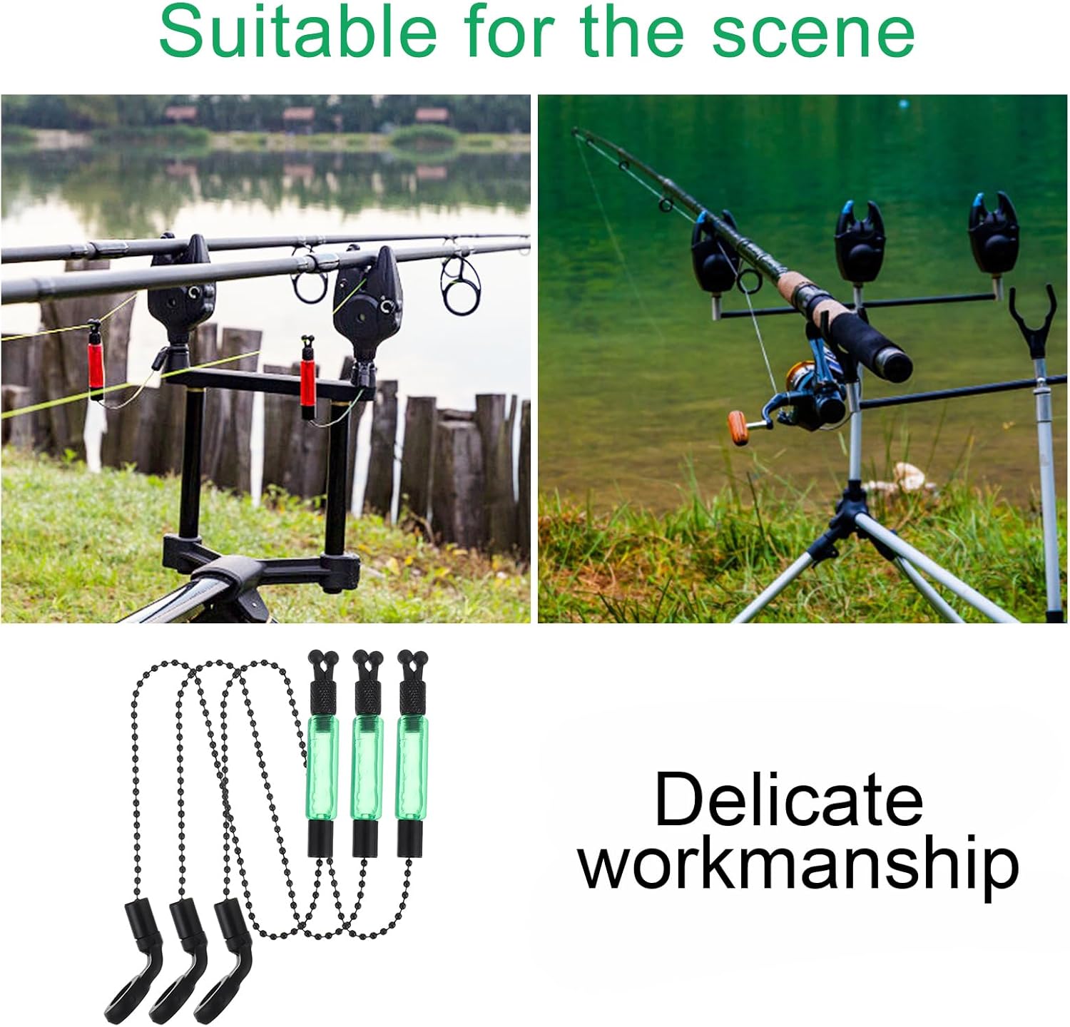 Toddmomy 3pcs Fishing Alarm Fishing Accessories Carp Bite Indicator Hanger Rack